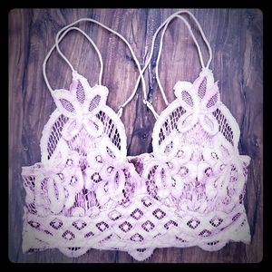 Free People pink lacey top Adella Bralette